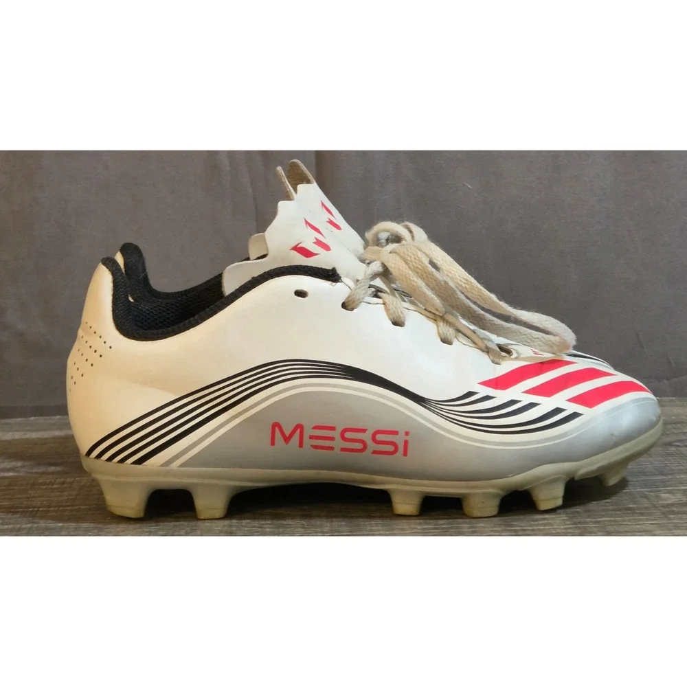 Adidas F50 Messi Soccer Cleats Youth Size 2 White Gray Red